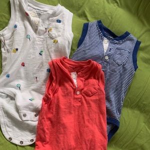Three 9m tank top onesies